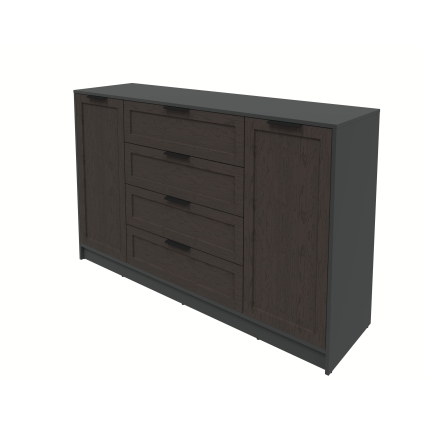 Тумба Тренд КТ-Т160 (Антрацит ЛДСП/ Дуб английский ЛМДФ) Ш1600 В1020 Г451